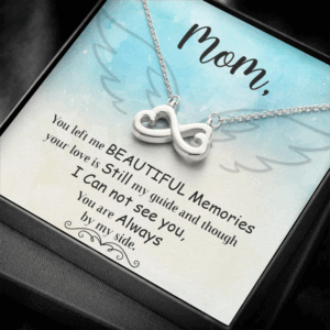Gift for Mom   Double Heart Necklace 14K White Gold/18K yellow Gold