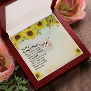 To My Bonus Mom   Interlocking Hearts Necklace, Mother s Day Gifts